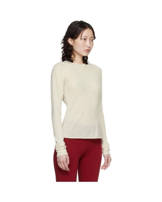 Skims Red Off- Featherweight Cashmere Long Sleeve T-Shirt