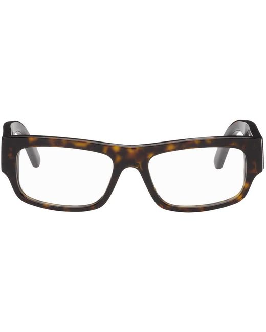 Balenciaga Black Tortoiseshell Rectangular Glasses for men