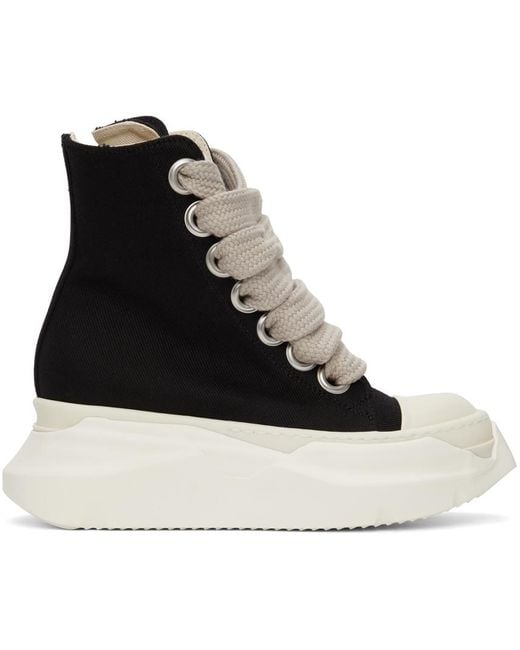 Rick Owens DRKSHDW Black Jumbo Lace Abstract High Sneakers | Lyst