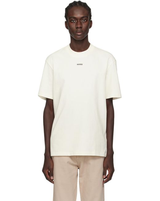HUGO Multicolor Off-white Heavyweight T-shirt for men
