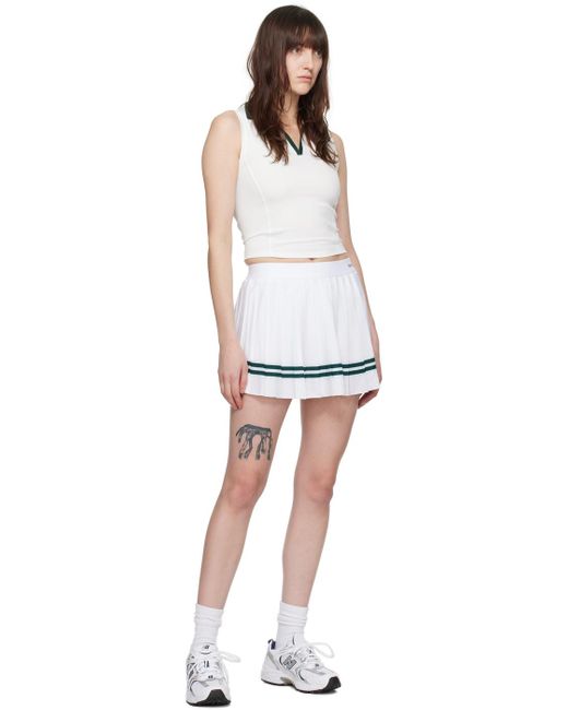 Sportyrich jupe-short blanche à plis Sporty & Rich en coloris Black
