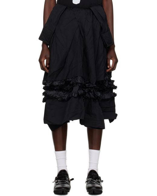 COMME DES GARÇON BLACK Black Frills Maxi Skirt