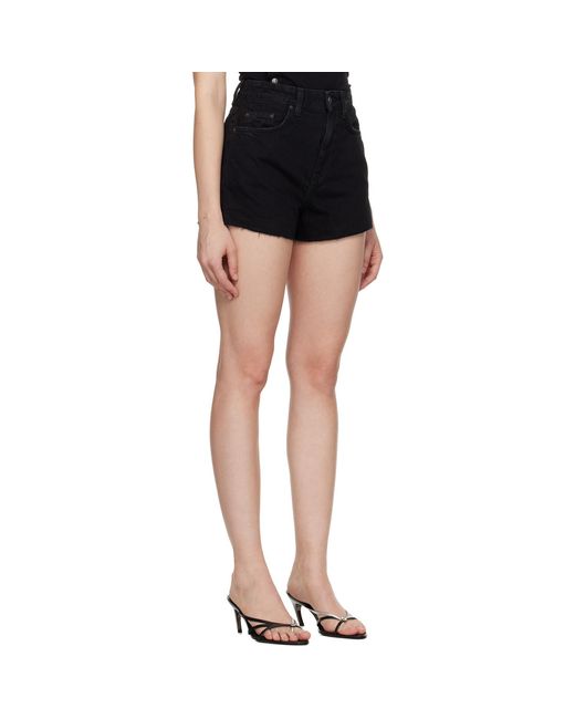 Ksubi Black Rise N Hi Stealth Denim Shorts