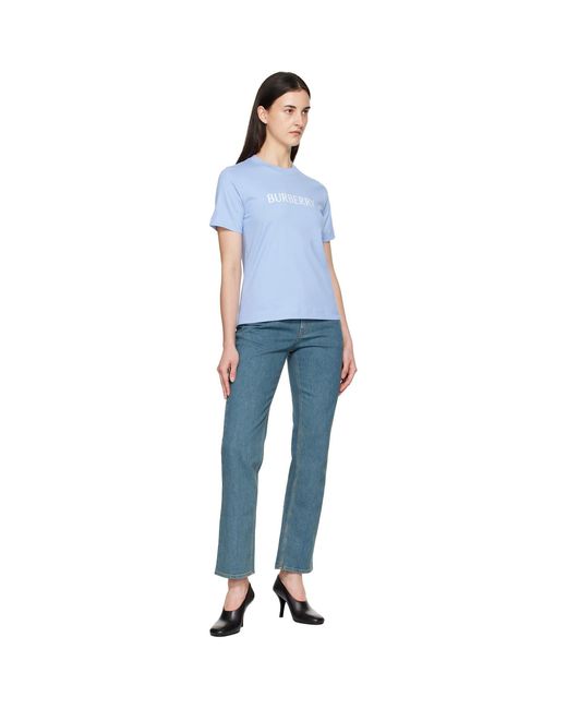 Burberry Blue Logo Cotton T-Shirt