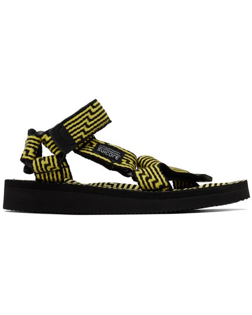 Suicoke Black & Yellow Depa-jc01 Sandals for men
