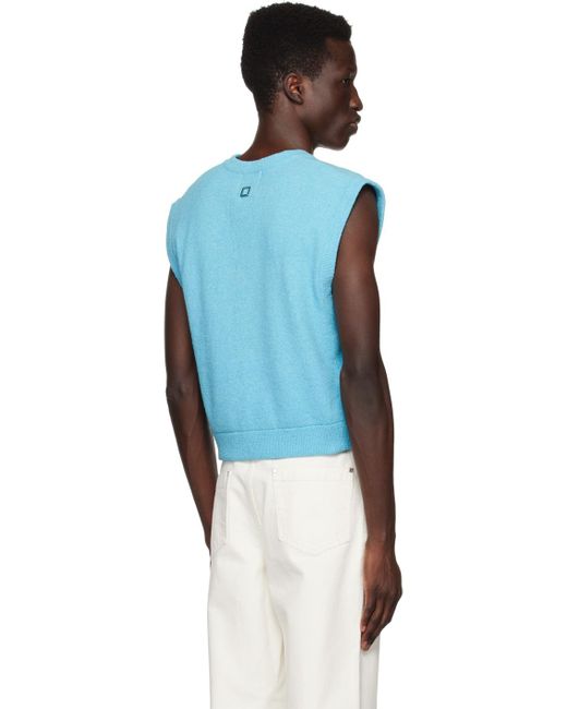 Gilet Bleu À Col En V Wooyoungmi pour homme en coloris Blue