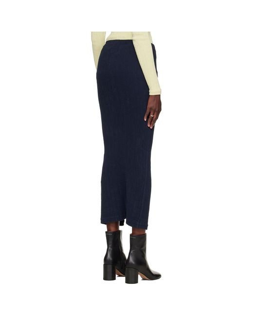 Issey Miyake Blue Rill Midi Skirt