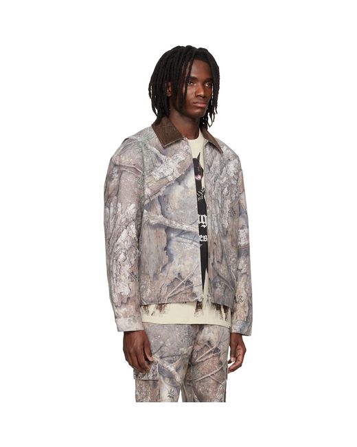 Represent Multicolor Khaki Realtree Trucker Jacket for men