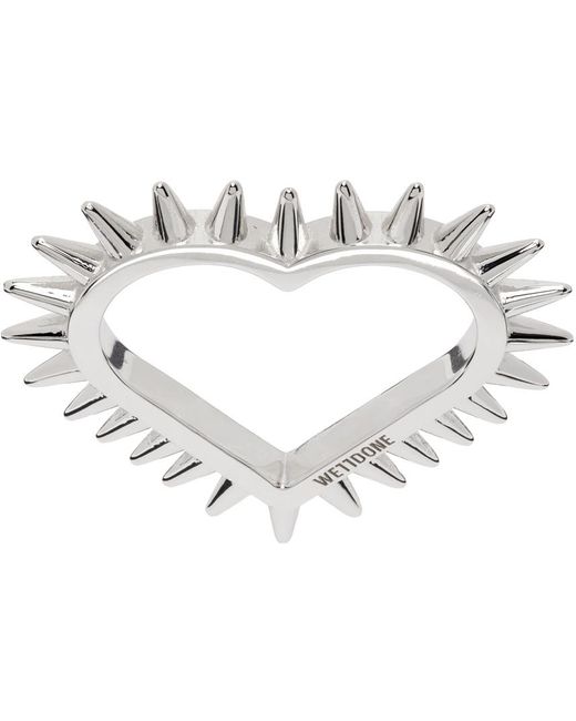 we11done Metallic Small Spike Heart Ring