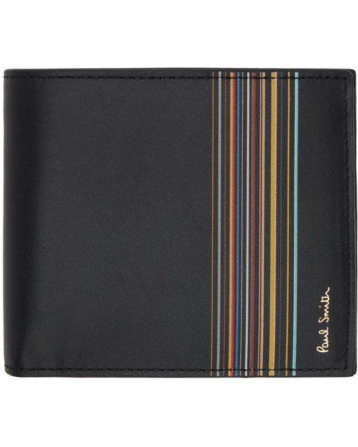 Paul Smith Black Signature Stripe Wallet for men