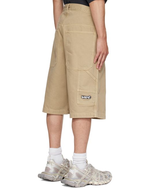 Vetements Natural Hip-Hop Denim Shorts for men