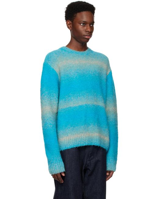 Wooyoungmi Blue Striped Sweater for men