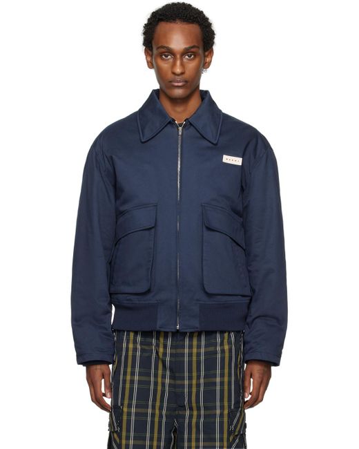 Marni Blue Navy Insulated Jacket for men