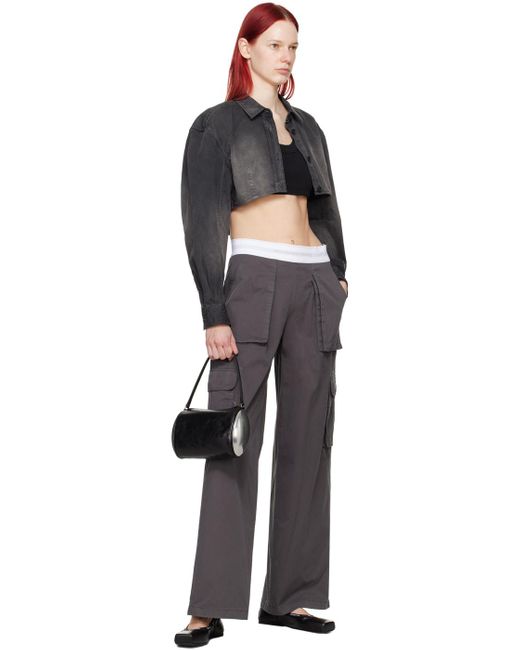 Pantalon cargo de style rave gris Alexander Wang en coloris Black