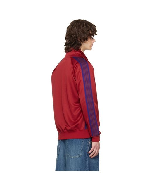 Needles Red Poly Smooth Track Jacket for men