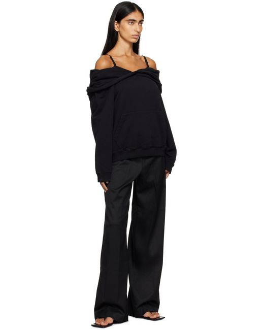 MM6 by Maison Martin Margiela ブラック オフショルダー フーディ Black