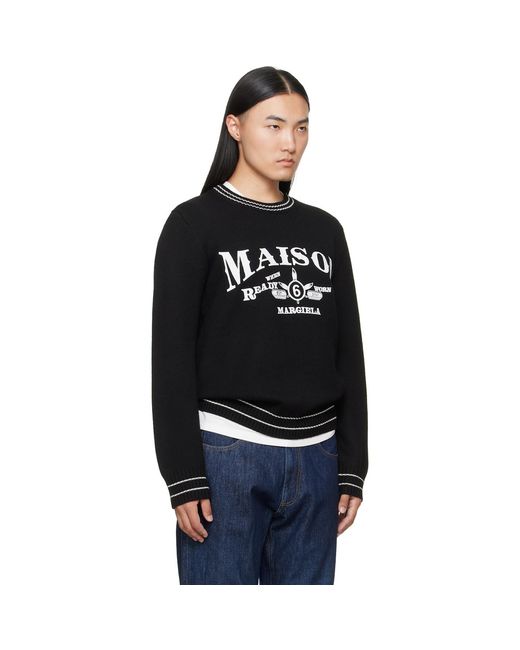 MM6 by Maison Margiela Black Wool Blend Sweater for men