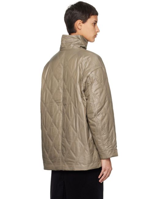 Ganni Natural Taupe Shiny Jacket
