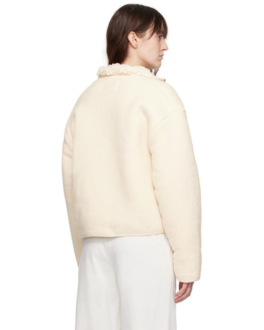 Jil Sander Natural Off-white Stand Collar Jacket