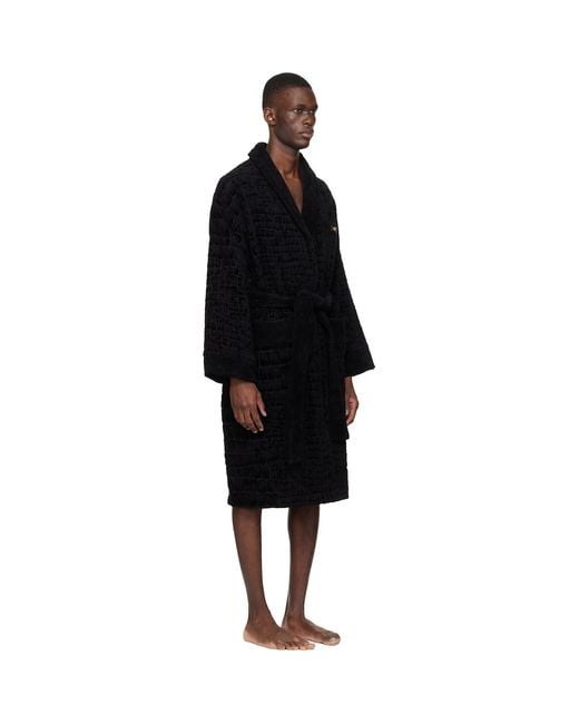 Versace Black Icon Bathrobe for men