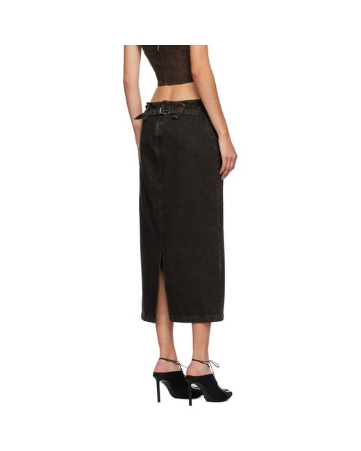 Miaou Black Freya Denim Maxi Skirt