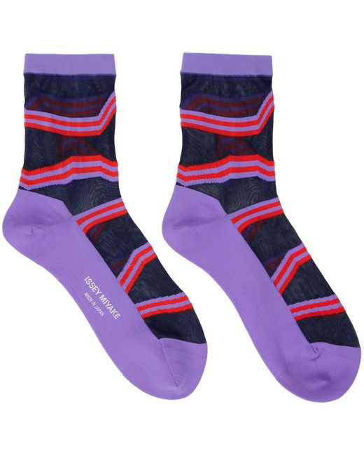 Issey Miyake Purple Stripe Socks