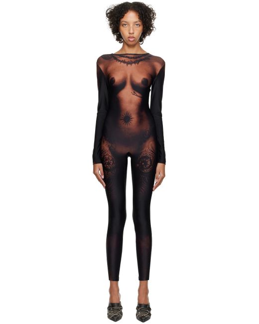 Combinaison 'the ebony body' noir et brun - tattoo Jean Paul Gaultier en coloris Black