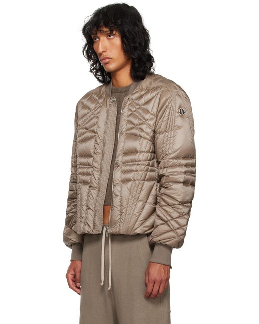 メンズ Rick Owens Moncler + グレー Megapenta Flight ボンバージャケット Brown
