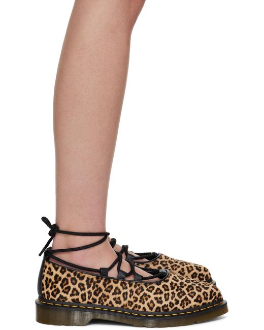 Dr. Martens Brown Tan & Elphie Ii Leopard Ballerina Flats