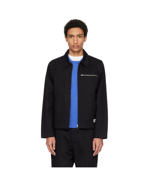 Merz B. Schwanen Blue Zipped Twill Jacket for men