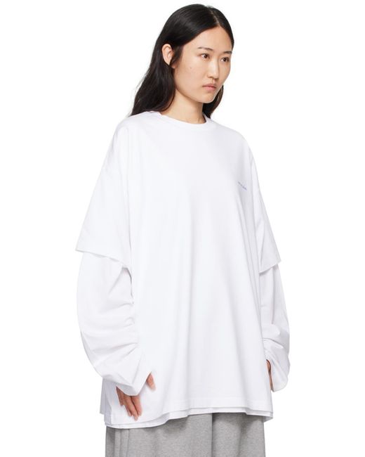 Vetements Date Me Please Long Sleeve T Shirt in White Lyst UK