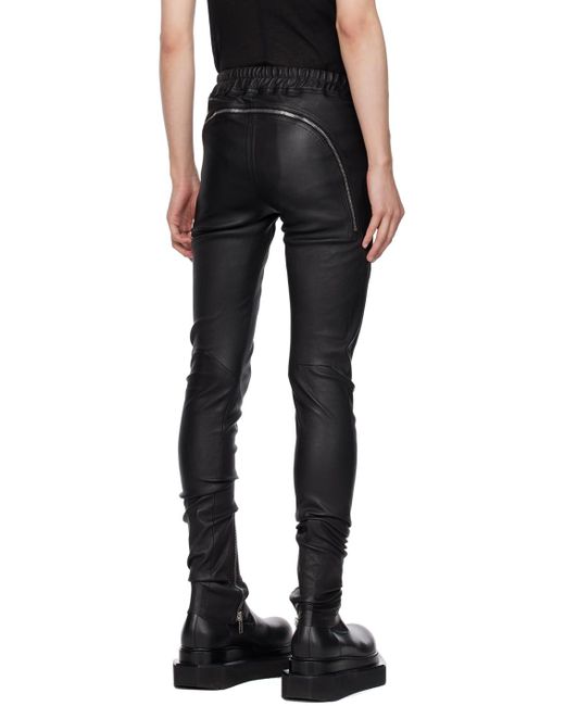 Rick Owens Black Gary Leather Pants for men