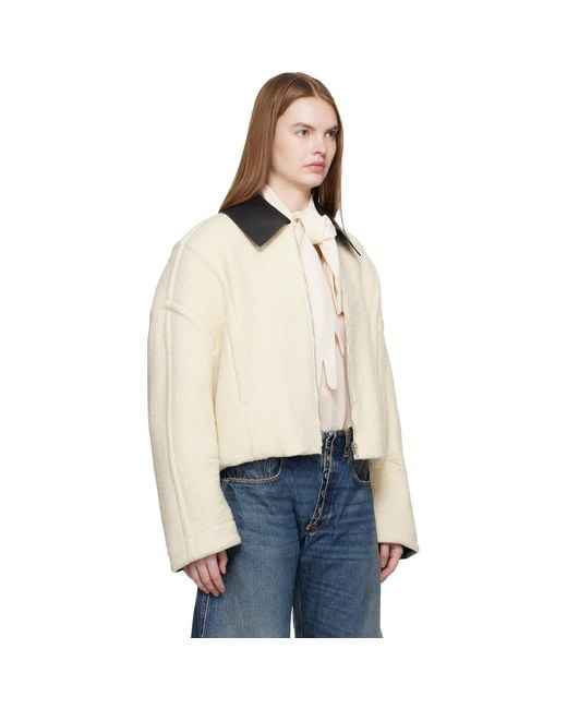 Jean Paul Gaultier Blue Off- Heavy Wool Bomber Jacket