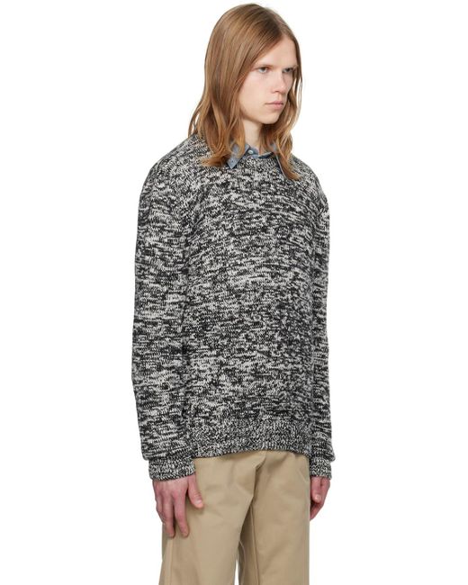 A.P.C. . Black & Off-white Alec Sweater for men
