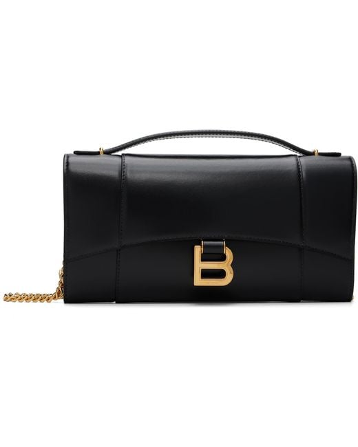 Balenciaga Black Hourglass Pochette Chain Bag