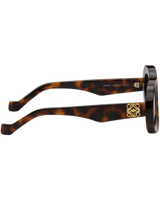 Loewe Black Tortoiseshell Oval Sunglasses for men
