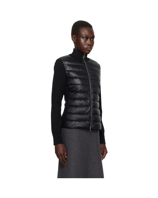 Moncler Black Wool Down-Filled Quilted Jacket