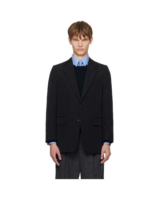 Auralee Black Light Wool Max Gabardine Blazer for men