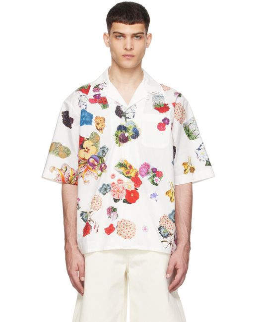 Marni White Floral Shirt for men