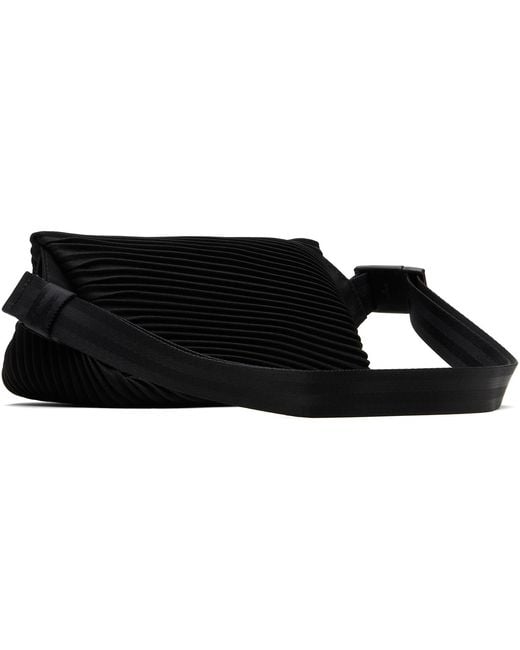 Pleats Please Issey Miyake Black Bias Pleats Waist Pouch