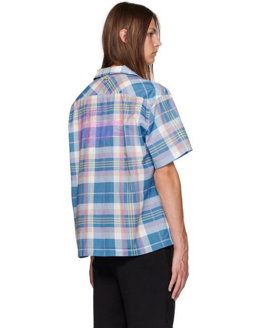 Lacoste Blue Multicolor Check Shirt for men