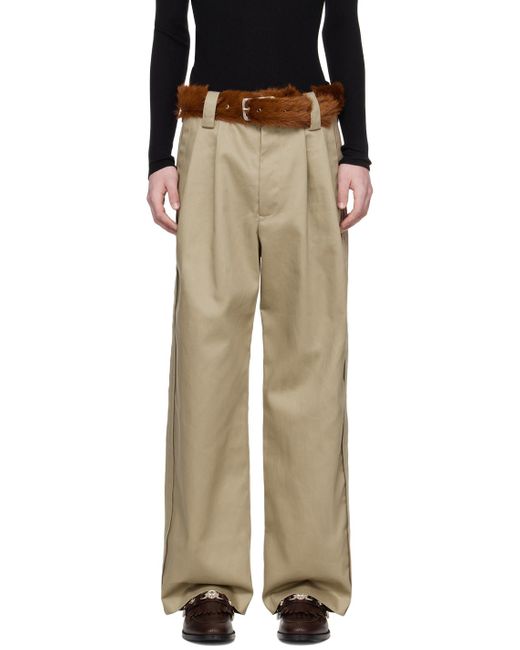 MERYLL ROGGE Black Taupe Pleated Trousers for men