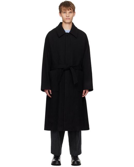 LE17SEPTEMBRE Black Balmacaan Coat for men