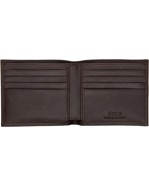 メンズ Polo Ralph Lauren ブラウン Polo ベア レザー 札入れ Black