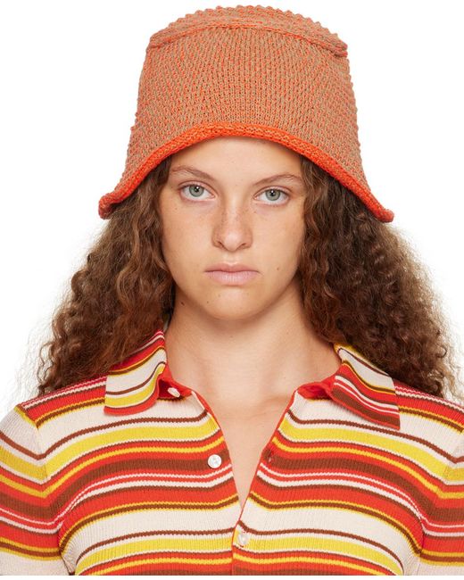 Eckhaus Latta Orange Field Bucket Hat