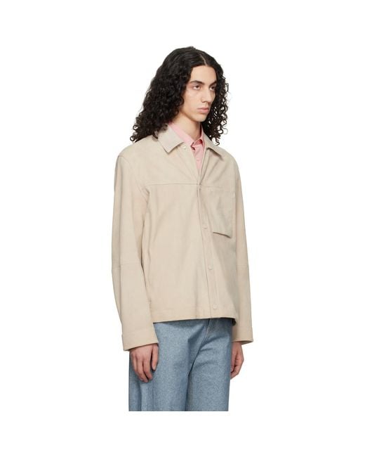 Boss Black Snap Closure Suede Jacket for men