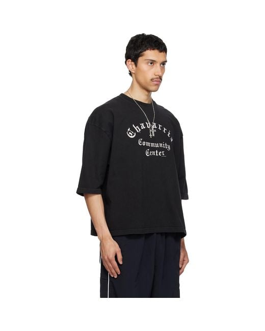 Willy Chavarria Black 'Chavarria Community Center' Buffalo T-Shirt for men