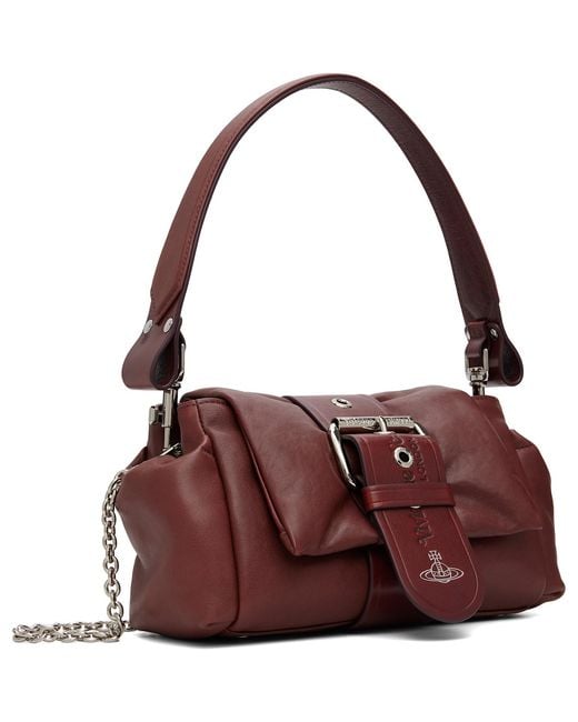 Vivienne Westwood Purple Burgundy Hazel Treasure Hand Bag