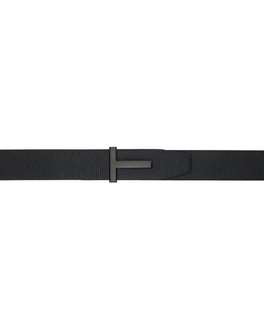 Ceinture noire en cuir grainé à ferrure à logo Tom Ford pour homme en coloris Noir Lyst