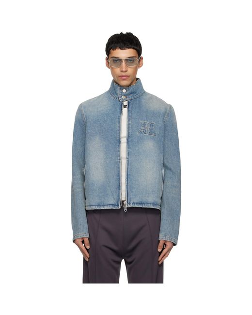 Courreges Blue City Shadow Denim Jacket for men